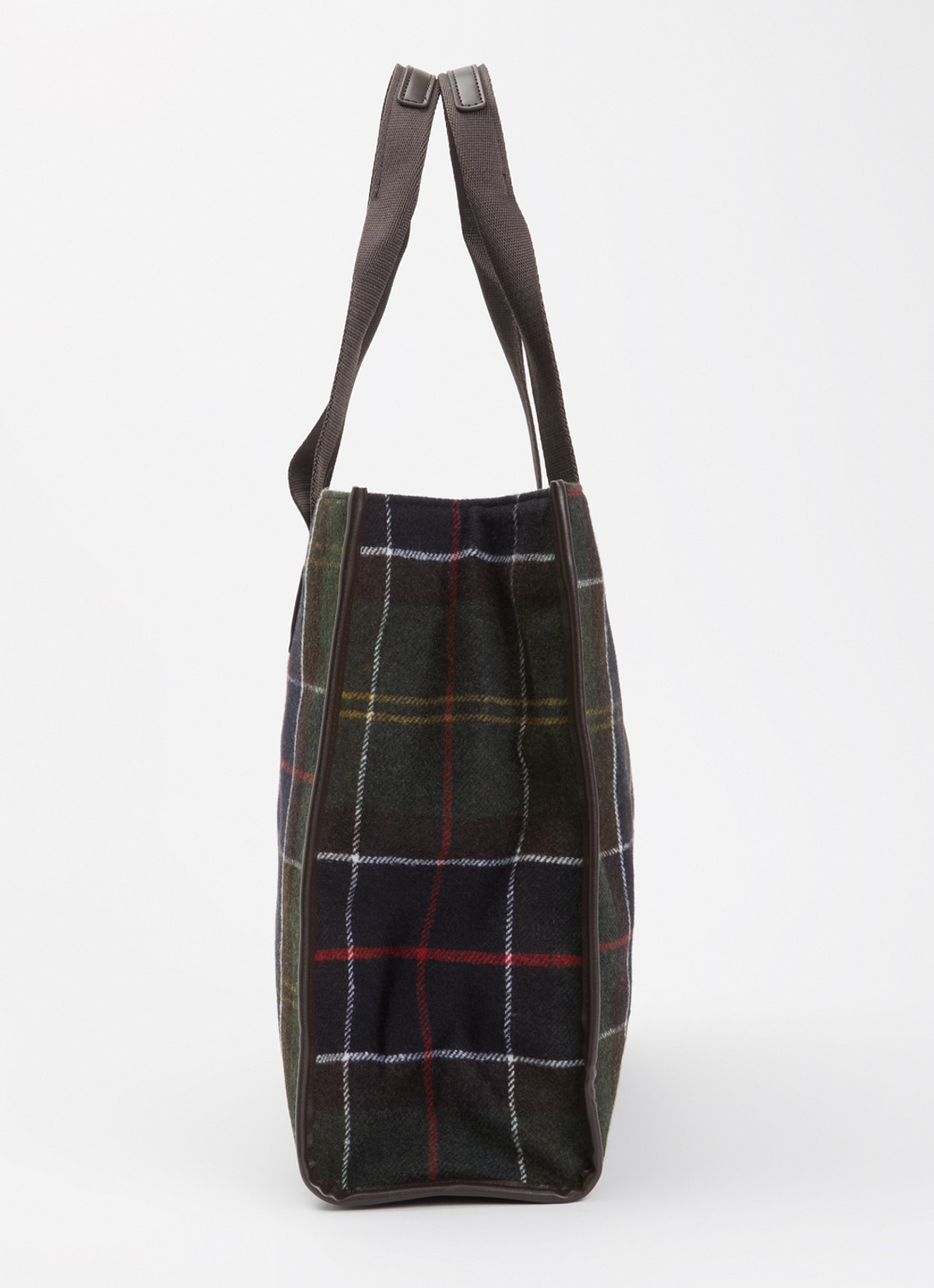 Barbour Turnberry shopper in wolblend met ruitdessin - detail 2 groen