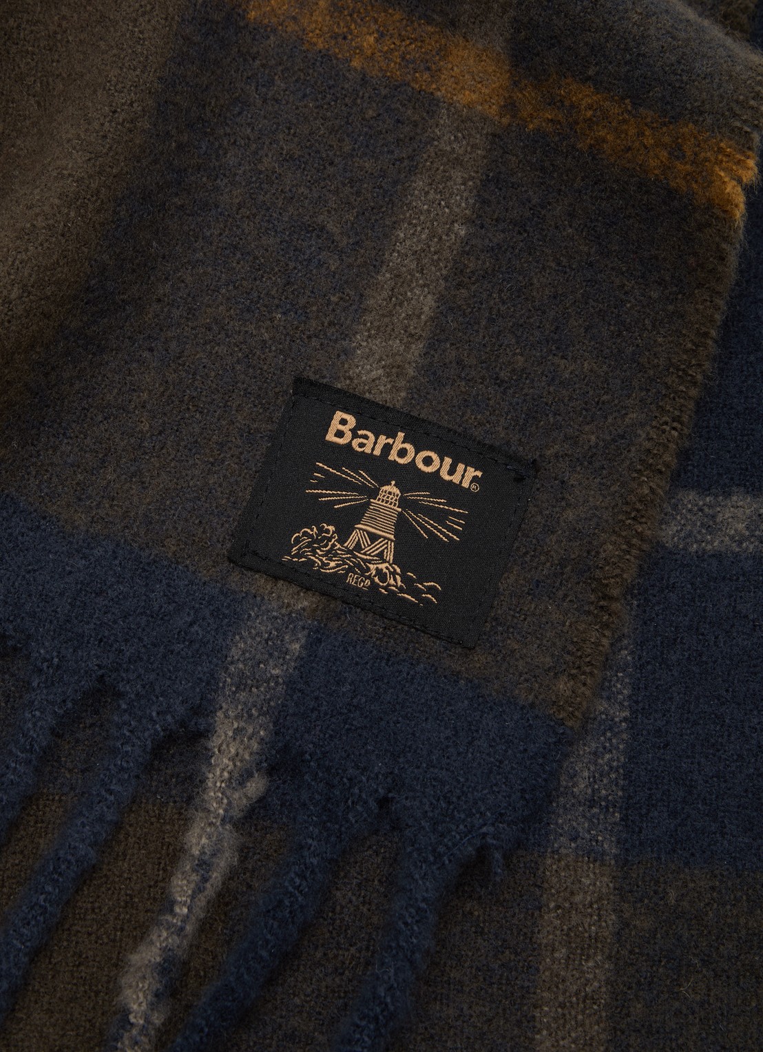 Barbour Yorklane tartan sjaal met ruitdessin 31 x 186 cm  - detail 2 groen