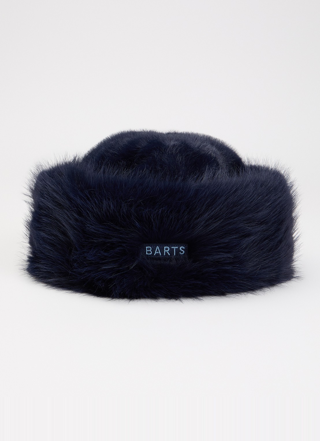Barts Angeliqa muts van imitatiebont met logo  - voorkant donkerblauw