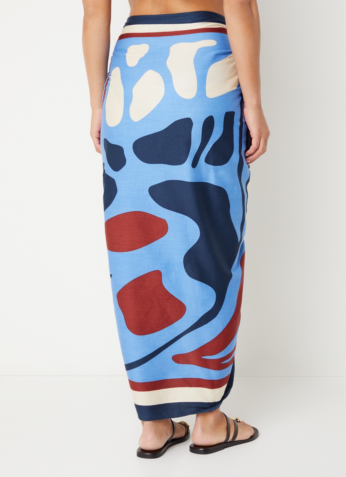 Barts Azuloc sarong met print 200 x 100 cm  - achterkant blauw