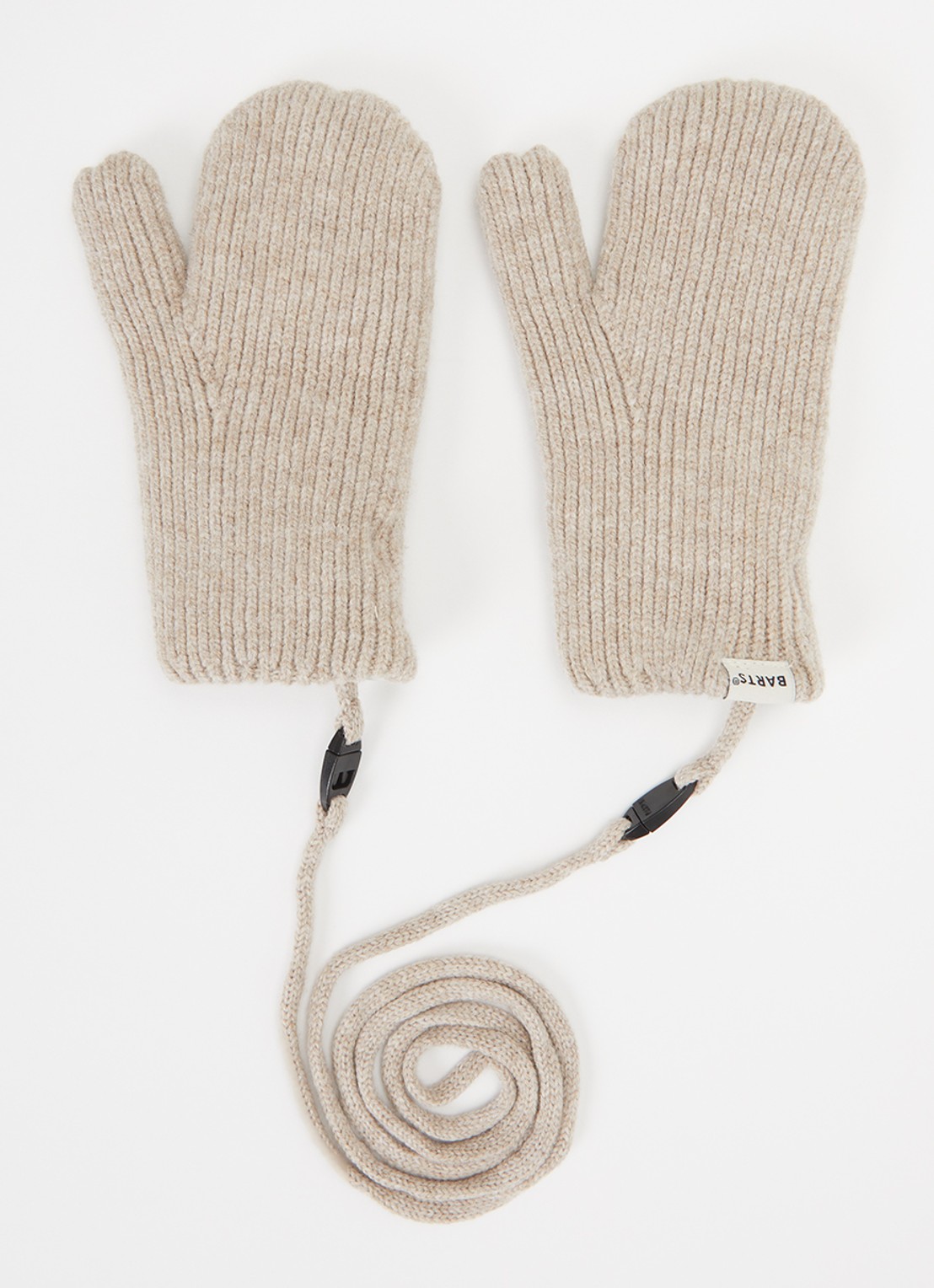 Barts Balsath ribgebreide wanten - voorkant beige