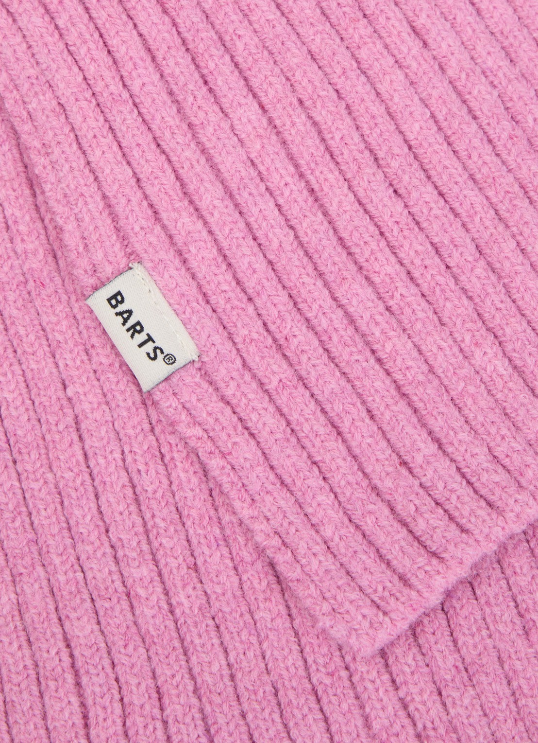 Barts Basalth ribgebreide sjaal 85 x 12 cm - detail 2 roze