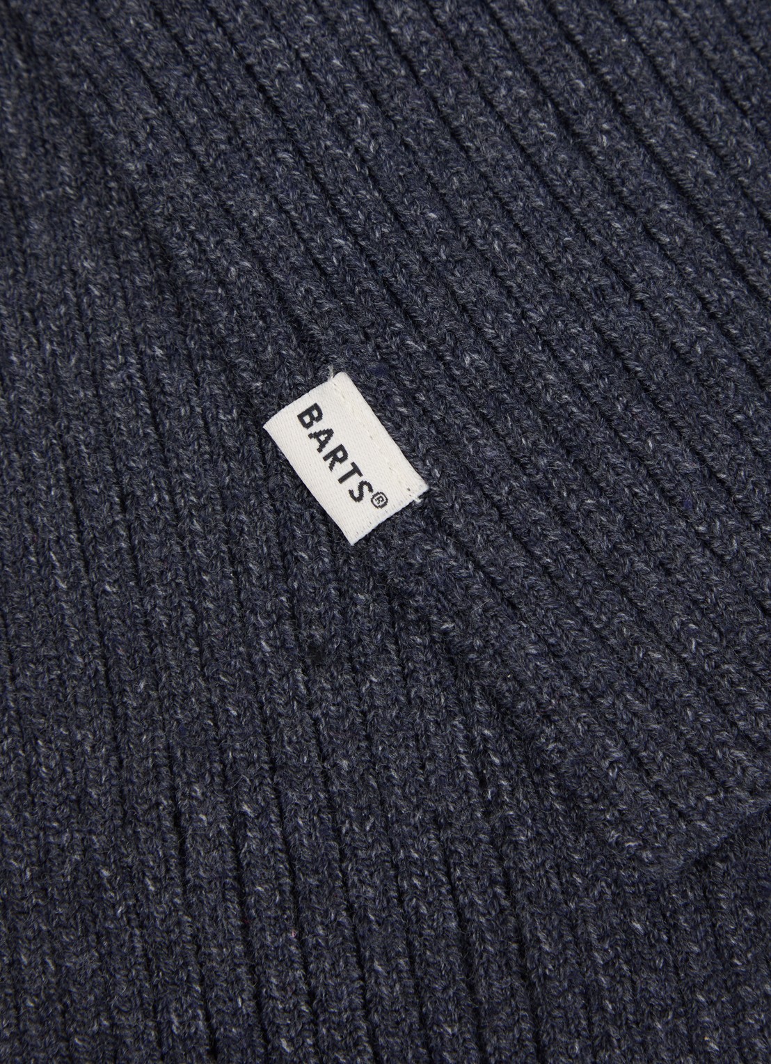 Barts Basalth ribgebreide sjaal 85 x 12 cm - detail 2 donkerblauw