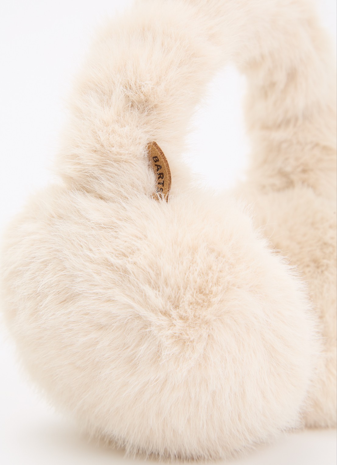 Barts Big Fur oorwarmers van imitatiebont - voorkant 2 beige