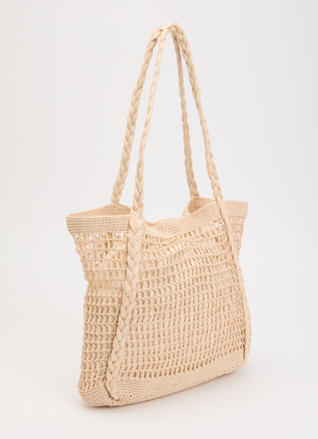 Barts Bloomzy shopper met gevlochten details - achterkant creme