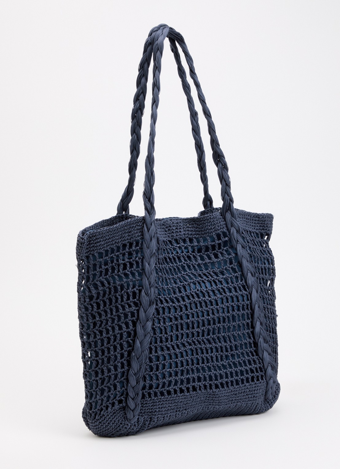 Barts Bloomzy shopper met gevlochten details - achterkant 5 donkerblauw