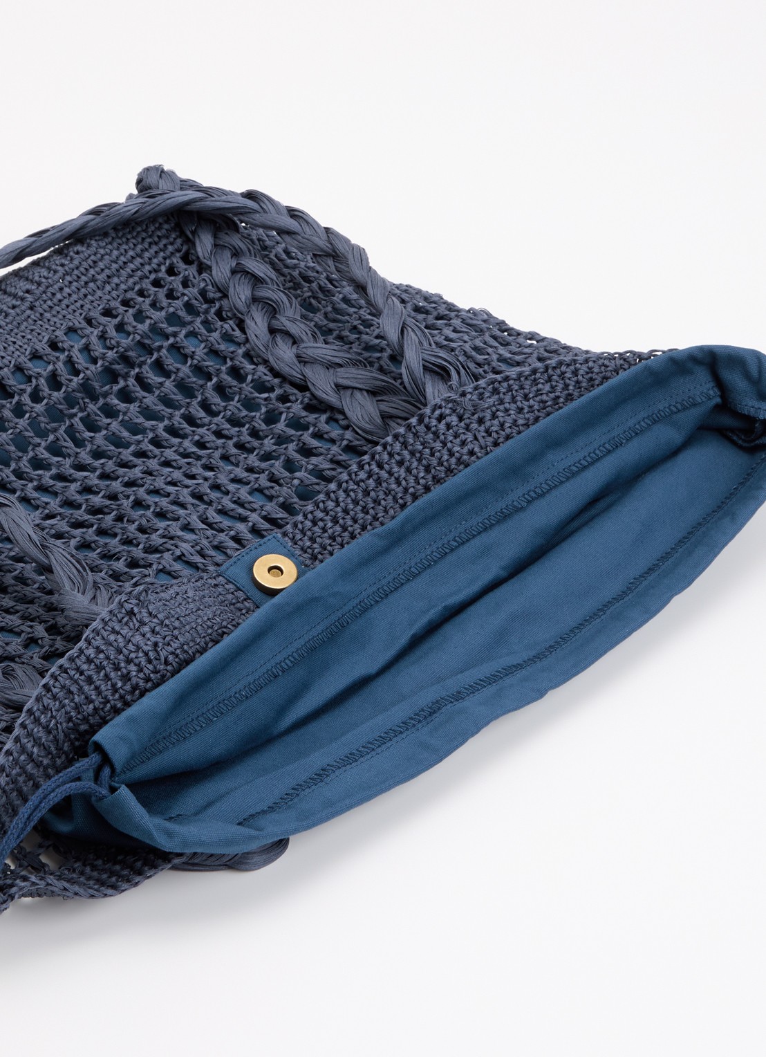 Barts Bloomzy shopper met gevlochten details - detail 2 donkerblauw