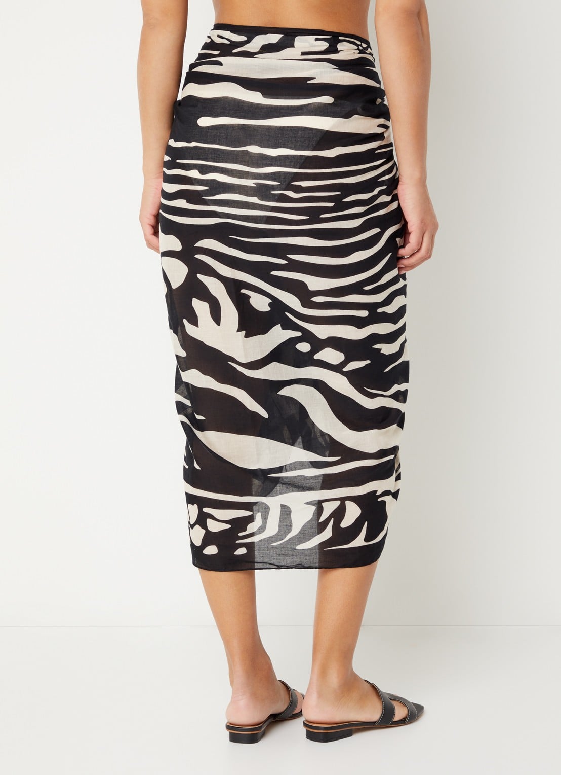 Barts Byleia sarong van katoen 200 x 100 cm  - achterkant 4 zwart