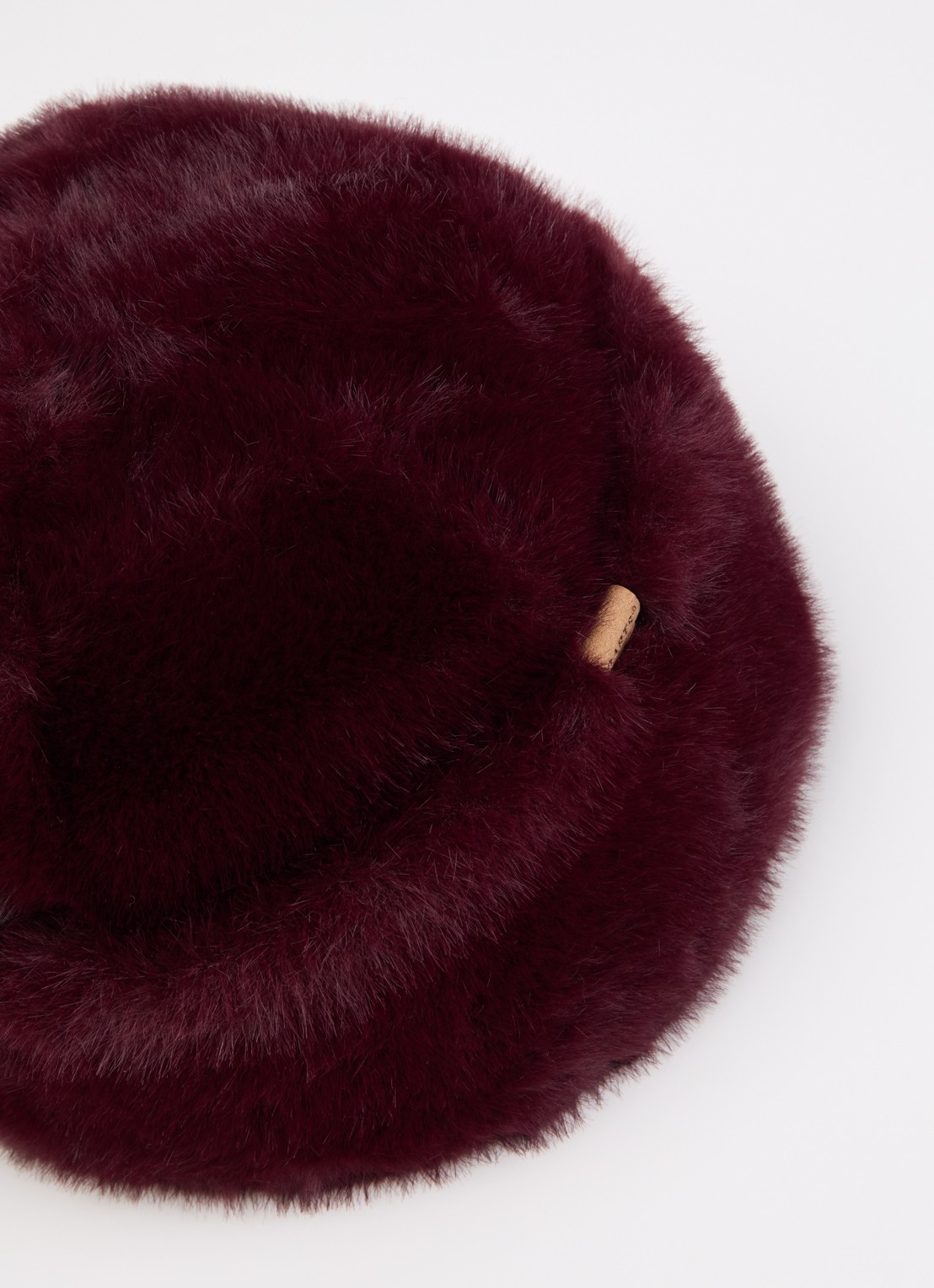 Barts Cherrybush muts van imitatiebont - detail aubergine