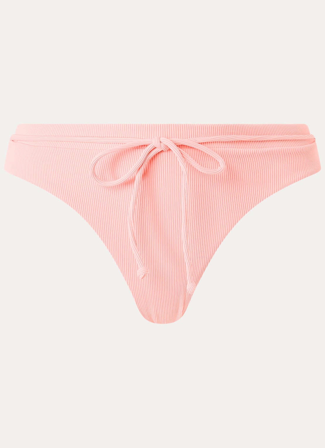 Barts Cimazy high waisted bikinislip met ribstructuur - voorkant beige