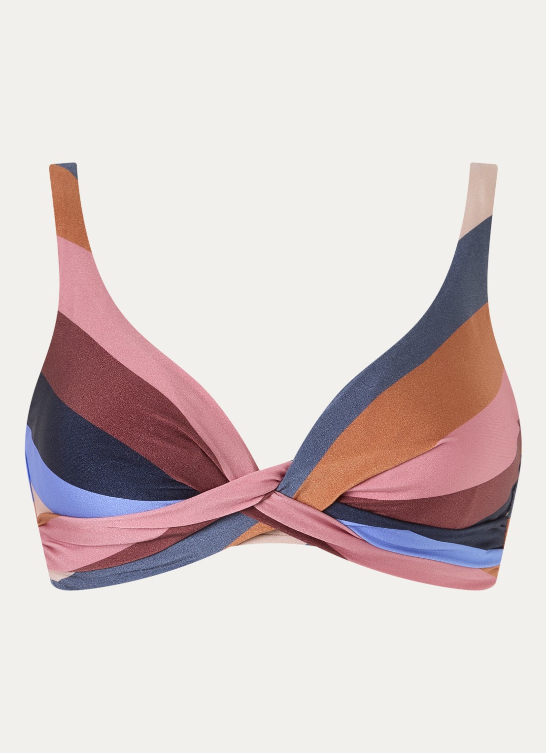 Barts Corangs bandeau bikinitop met streepprint - voorkant roze