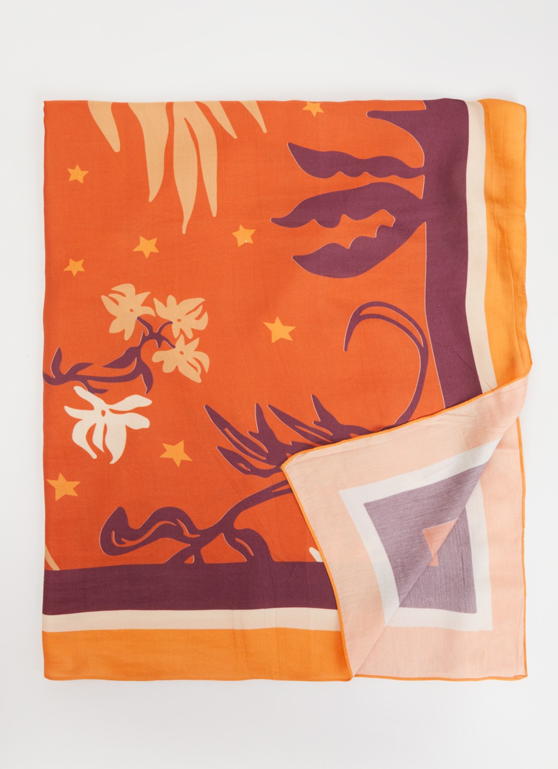 Barts Diegous sjaal met print 200 x 85 cm - voorkant bruin