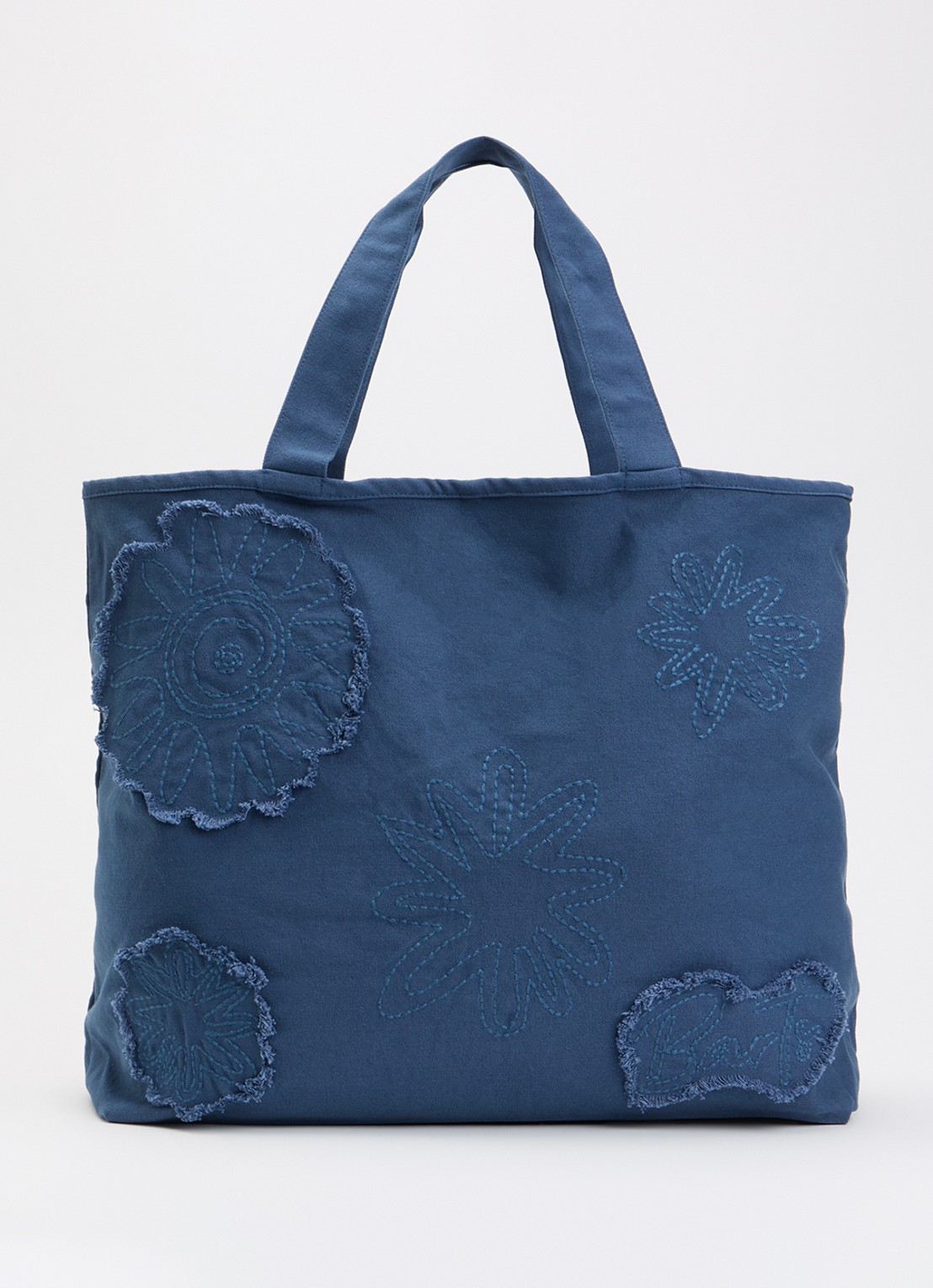 Barts Dieuw shopper van canvas - voorkant staalblauw