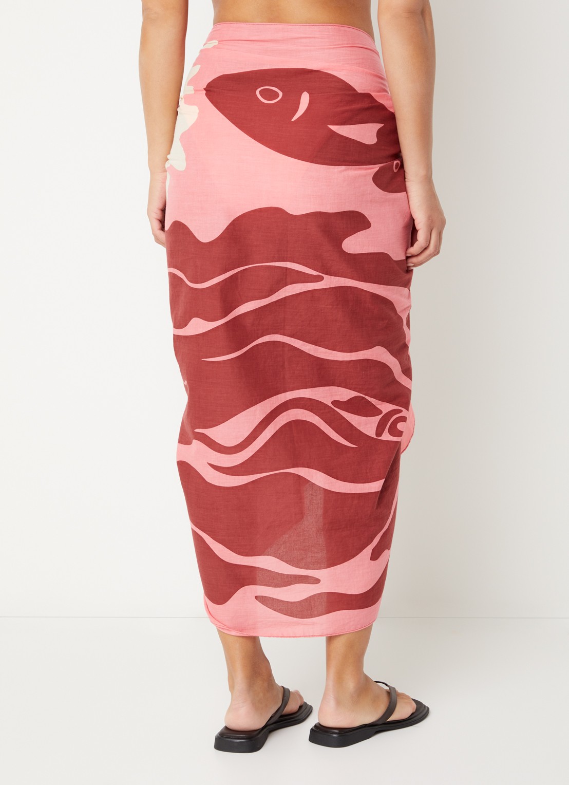 Barts Gama sarong van katoen 200 x 100 cm  - achterkant 4 roze