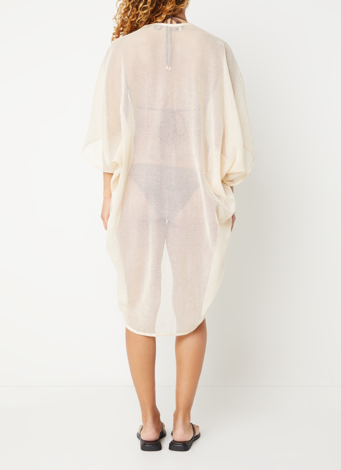 Barts Jacintou semi-transparante kaftan met opengewerkt dessin - achterkant 4 ivoor