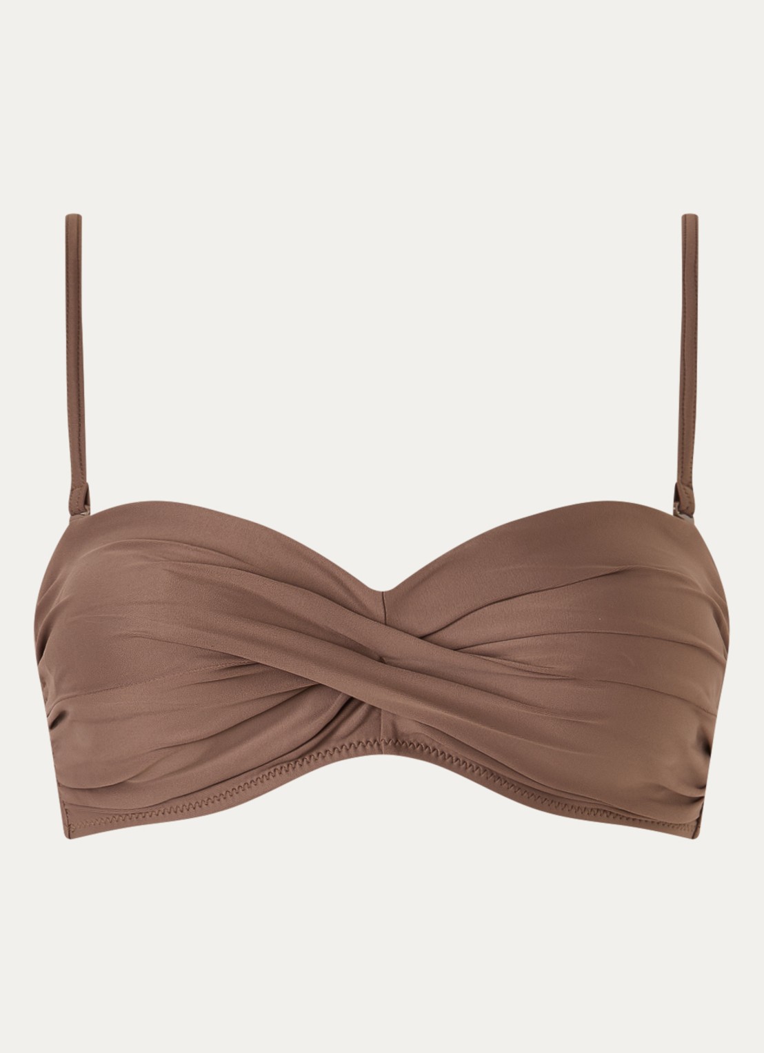 Barts Kelli bandeau bikinitop met uitneembare vulling - voorkant 5 bruin