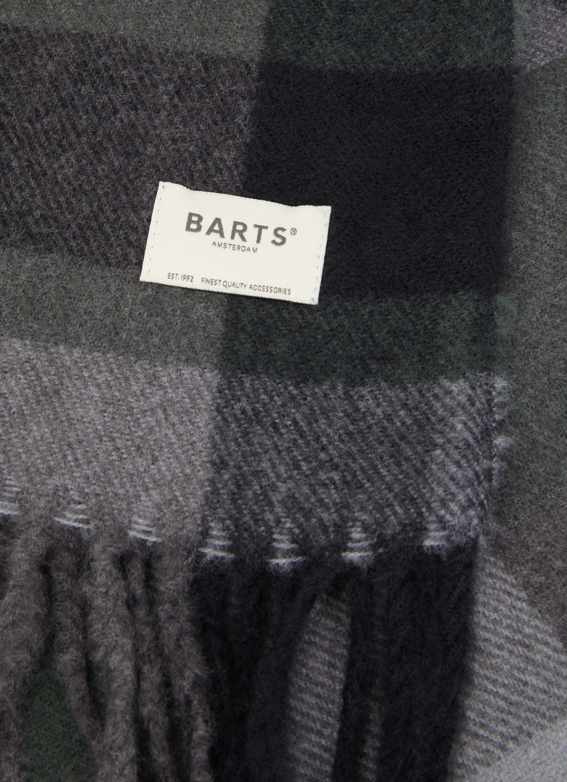Barts Ketill fijngebreide sjaal met ruitdessin 180 x 30 cm - detail 3 beige