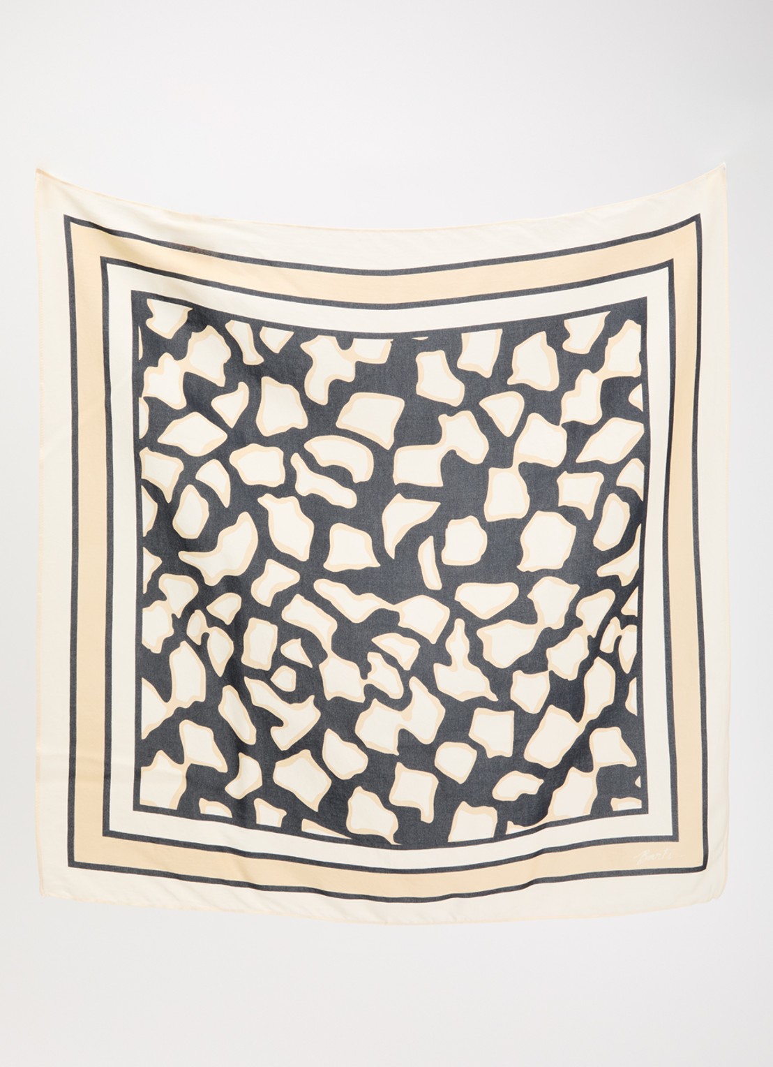 Barts Leylaf sjaal met print 62 x 62 cm - detail creme