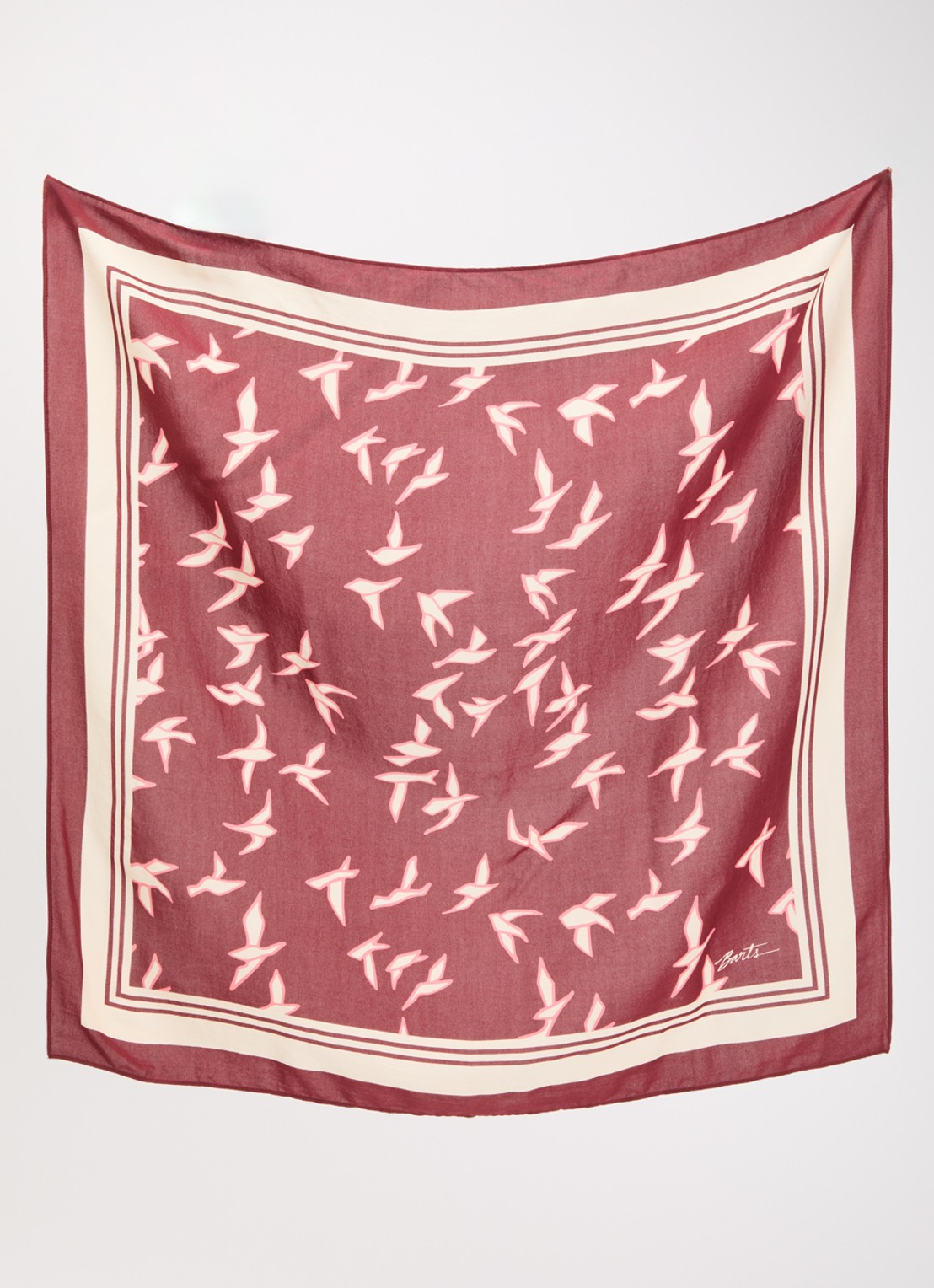 Barts Leylaf sjaal met print 62 x 62 cm - detail steenrood
