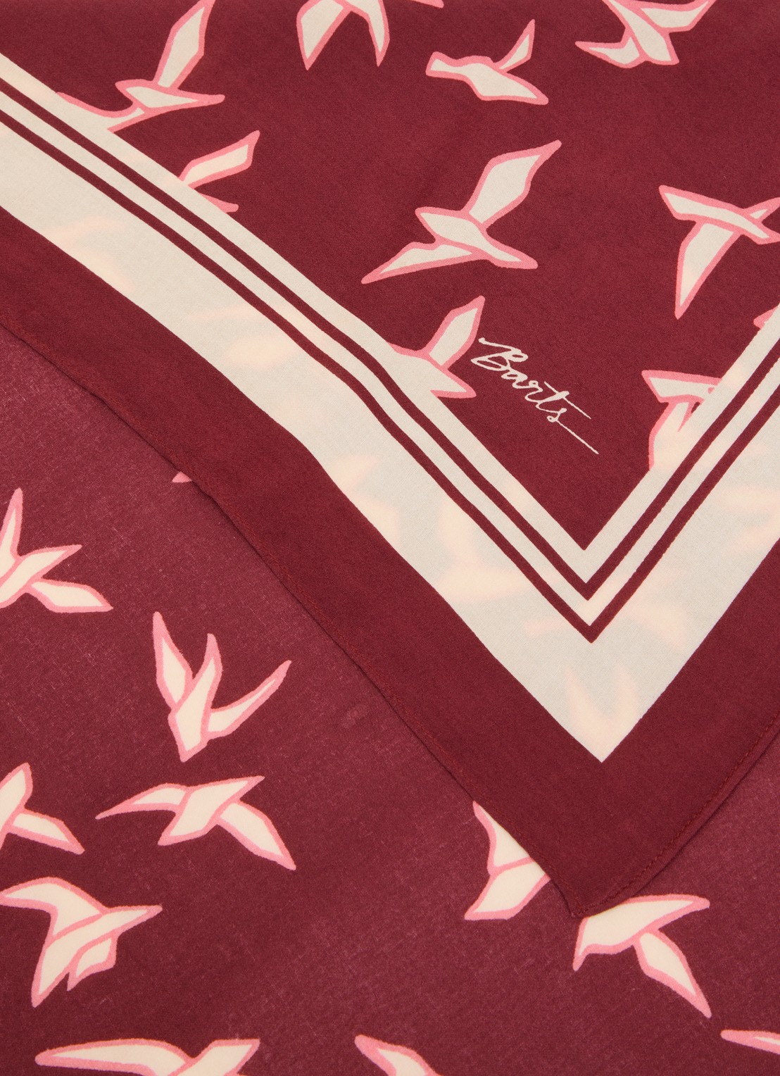 Barts Leylaf sjaal met print 62 x 62 cm - detail 2 steenrood