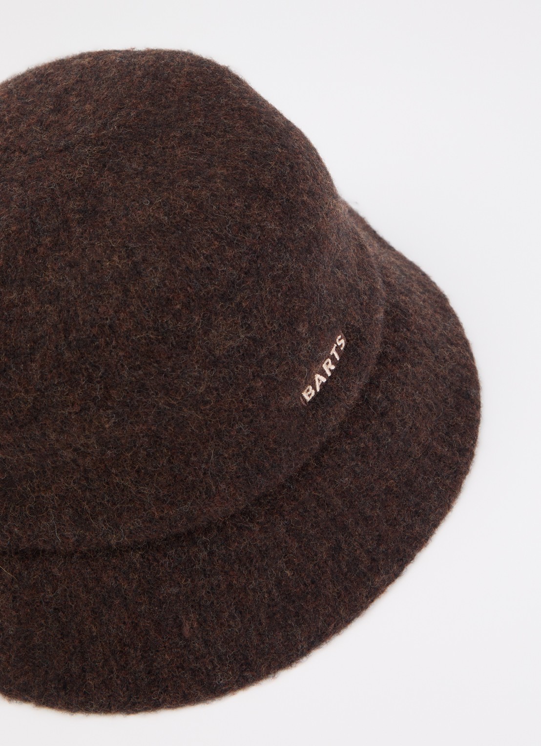 Barts Limatu bucket hoed in wolblend  - detail donkerbruin