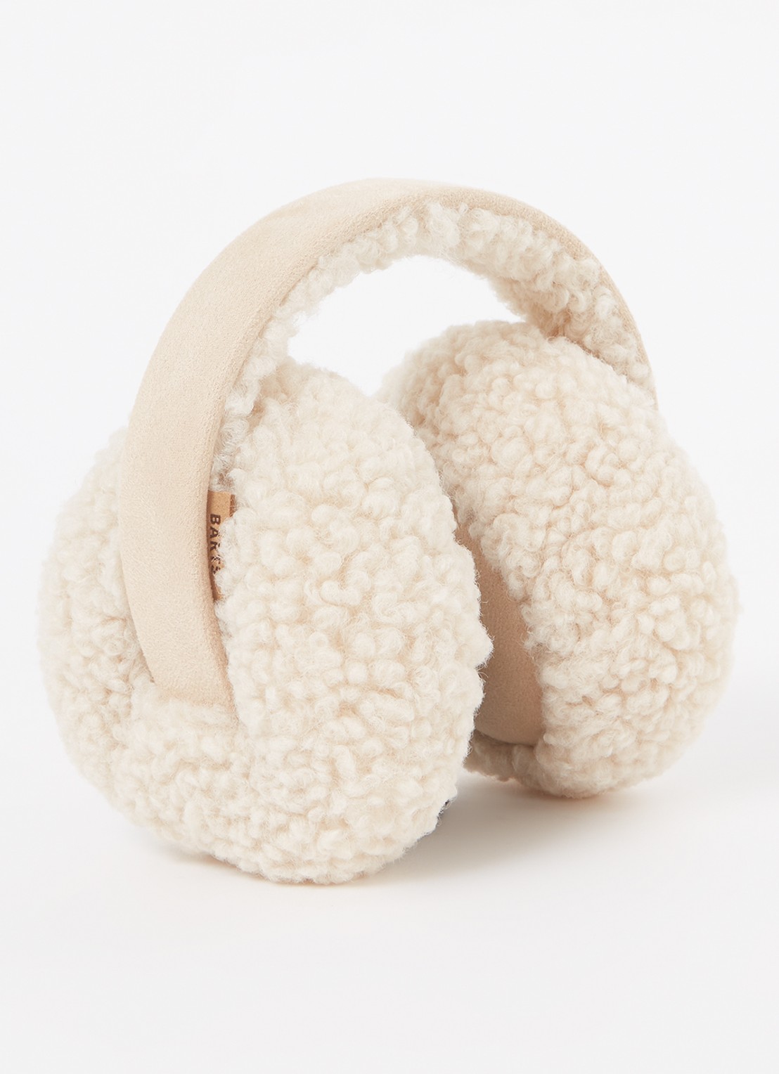 Barts Magpy oorwarmers van teddy  - voorkant beige