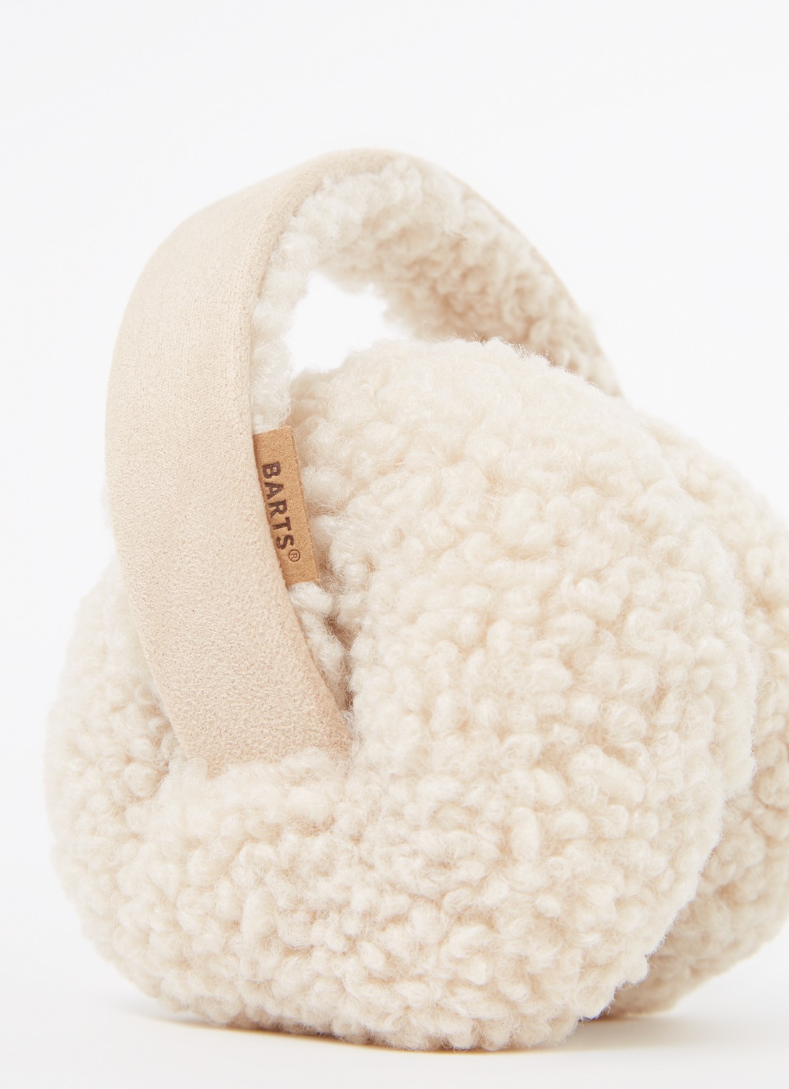 Barts Magpy oorwarmers van teddy  - voorkant 2 beige
