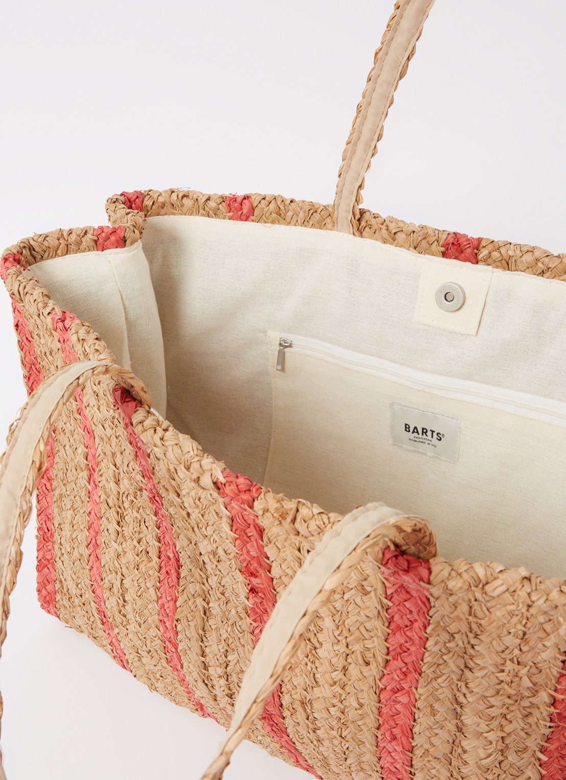 Barts Makemo shopper van raffia - detail 3 donkerbeige