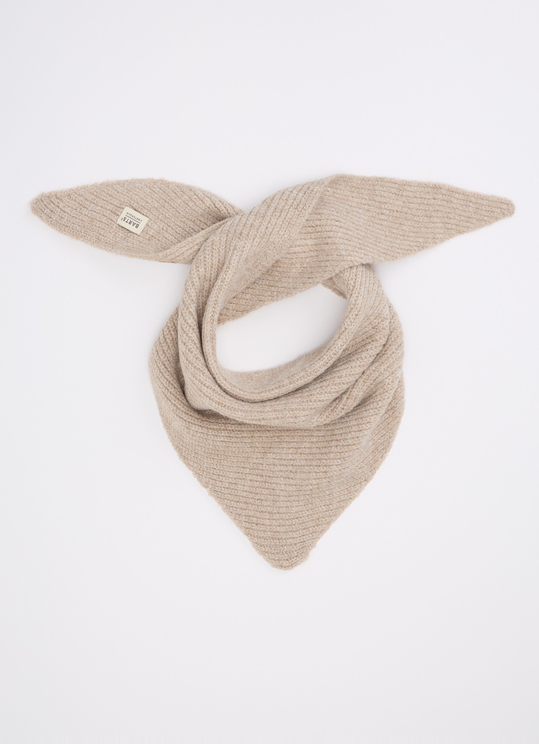 Barts Neolana ribgebreide sjaal 103 x 39 cm - voorkant 3 beige