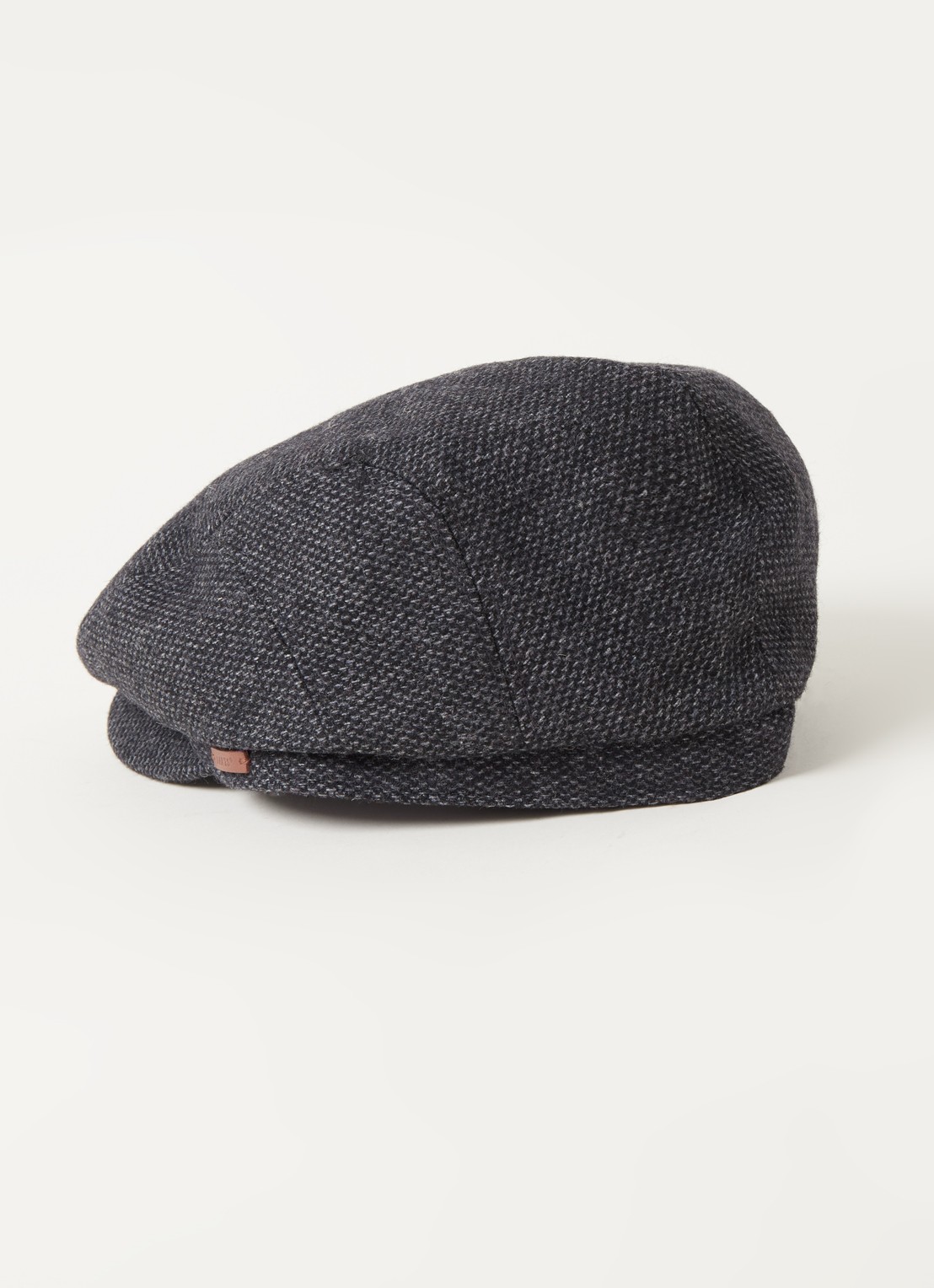 Barts Oslo flat cap in wolblend - detail donkergrijs