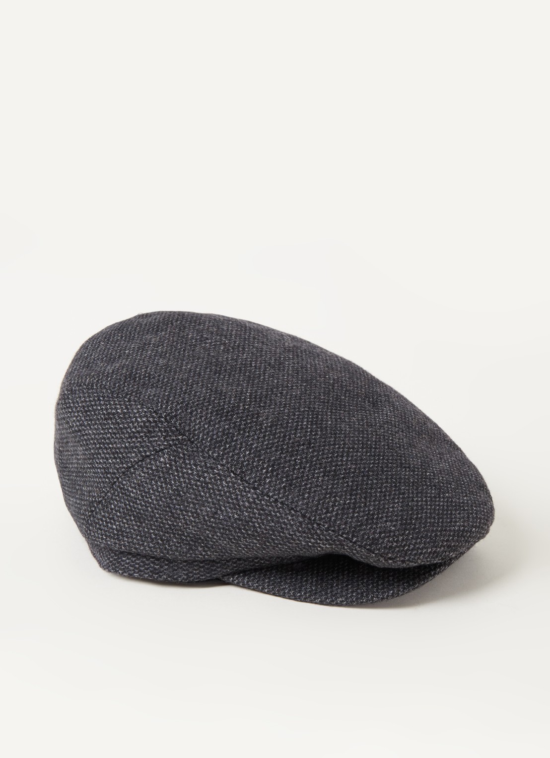 Barts Oslo flat cap in wolblend - voorkant 2 donkergrijs