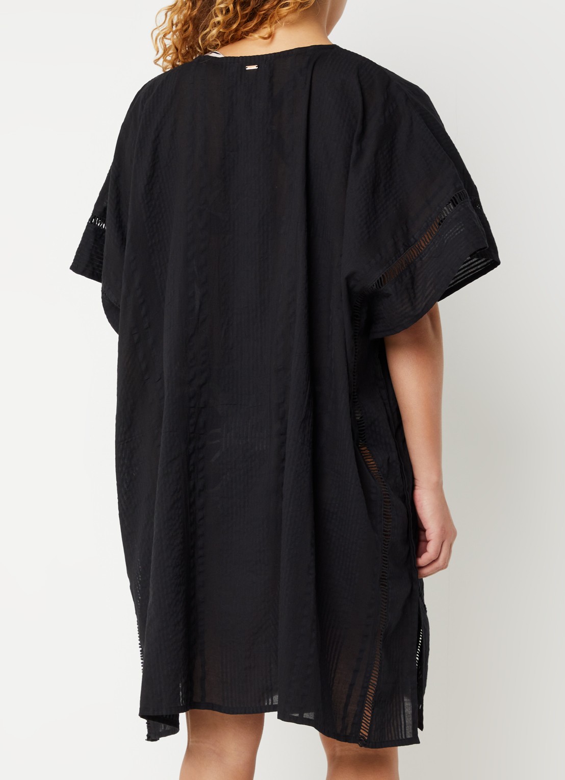 Barts Raimha kaftan met broderie - achterkant 3 zwart