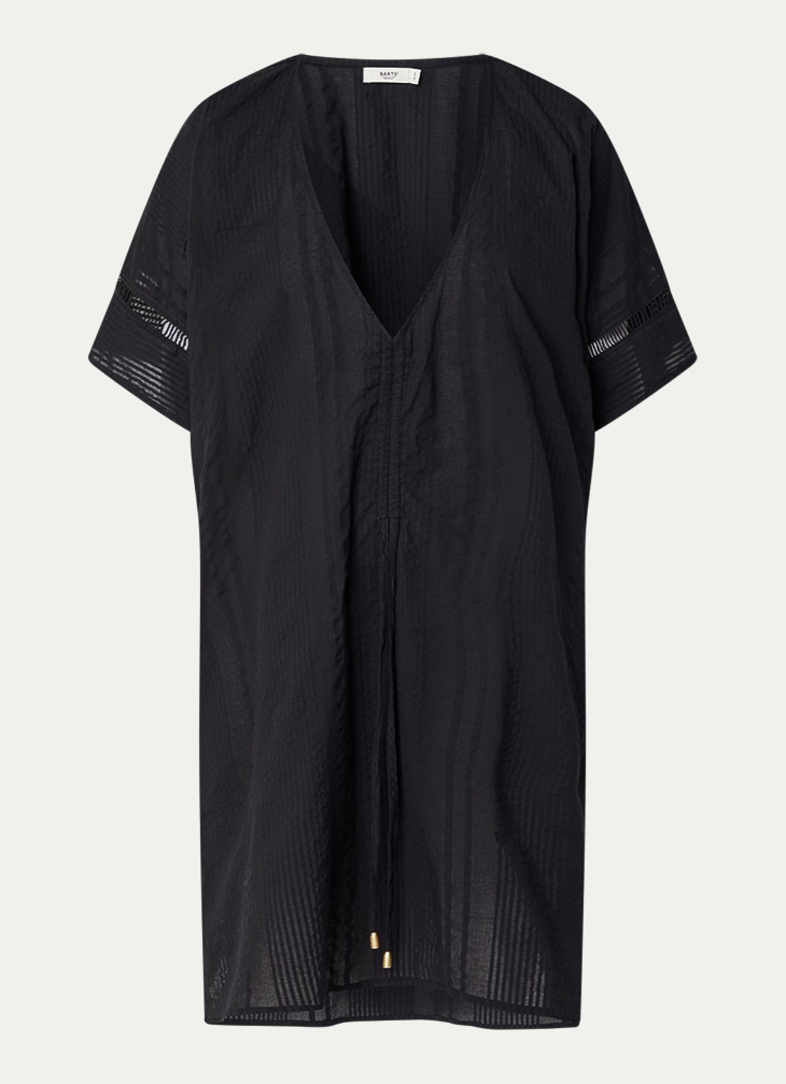 Barts Raimha kaftan met broderie - voorkant zwart