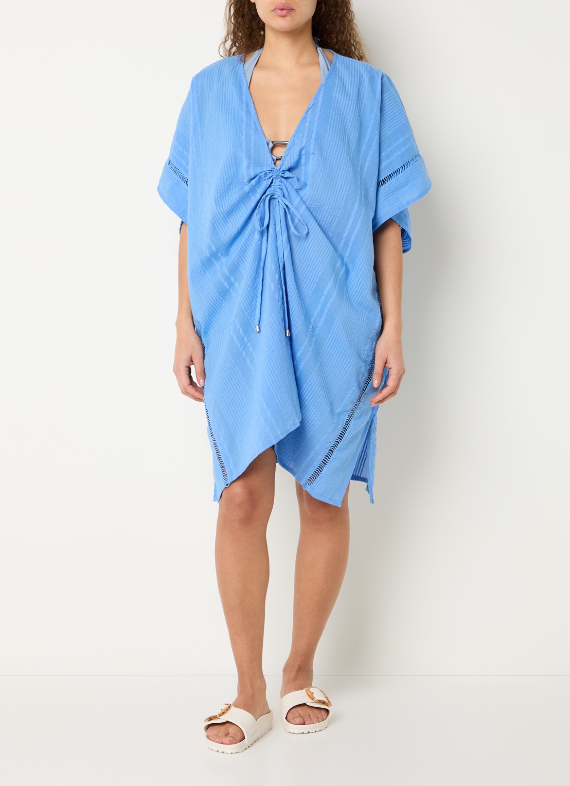 Barts Raimha kaftan met broderie - detail 4 blauw