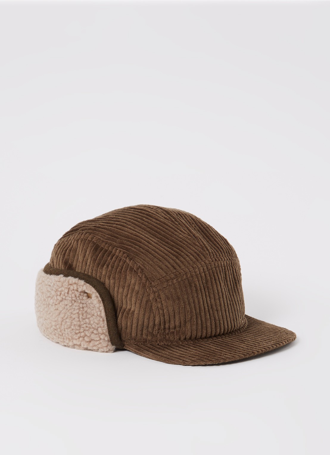 Barts Rayner muts van corduroy met teddy detail - voorkant 2 bruin
