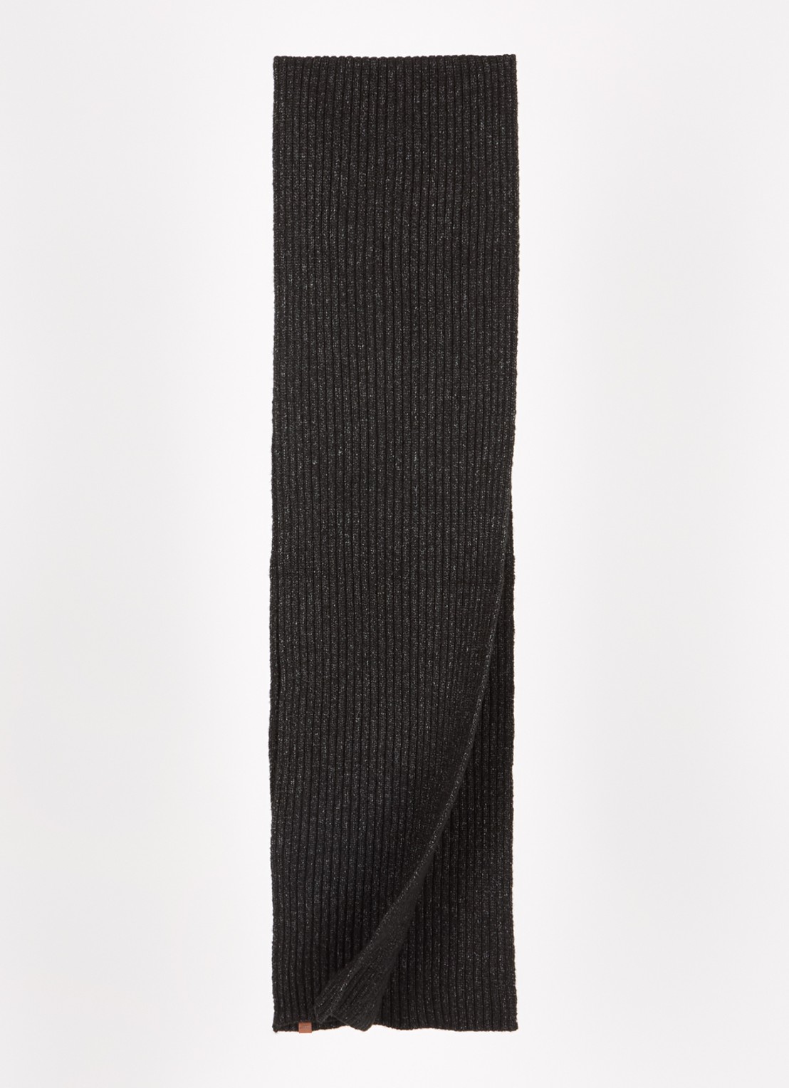 Barts Ribgebreide sjaal in wolblend 180 x 25 cm - detail zwart