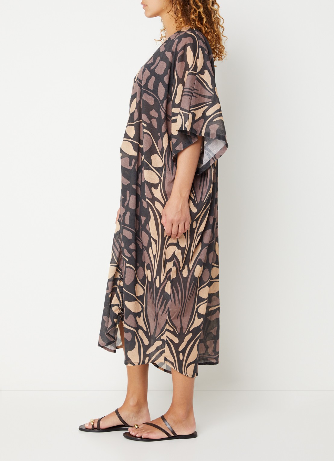 Barts Rochau kaftan met print - voorkant 2 zwart