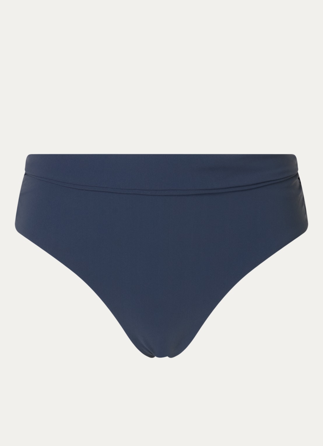 Barts Solid high waisted bikinislip met plooidetail - voorkant donkerblauw