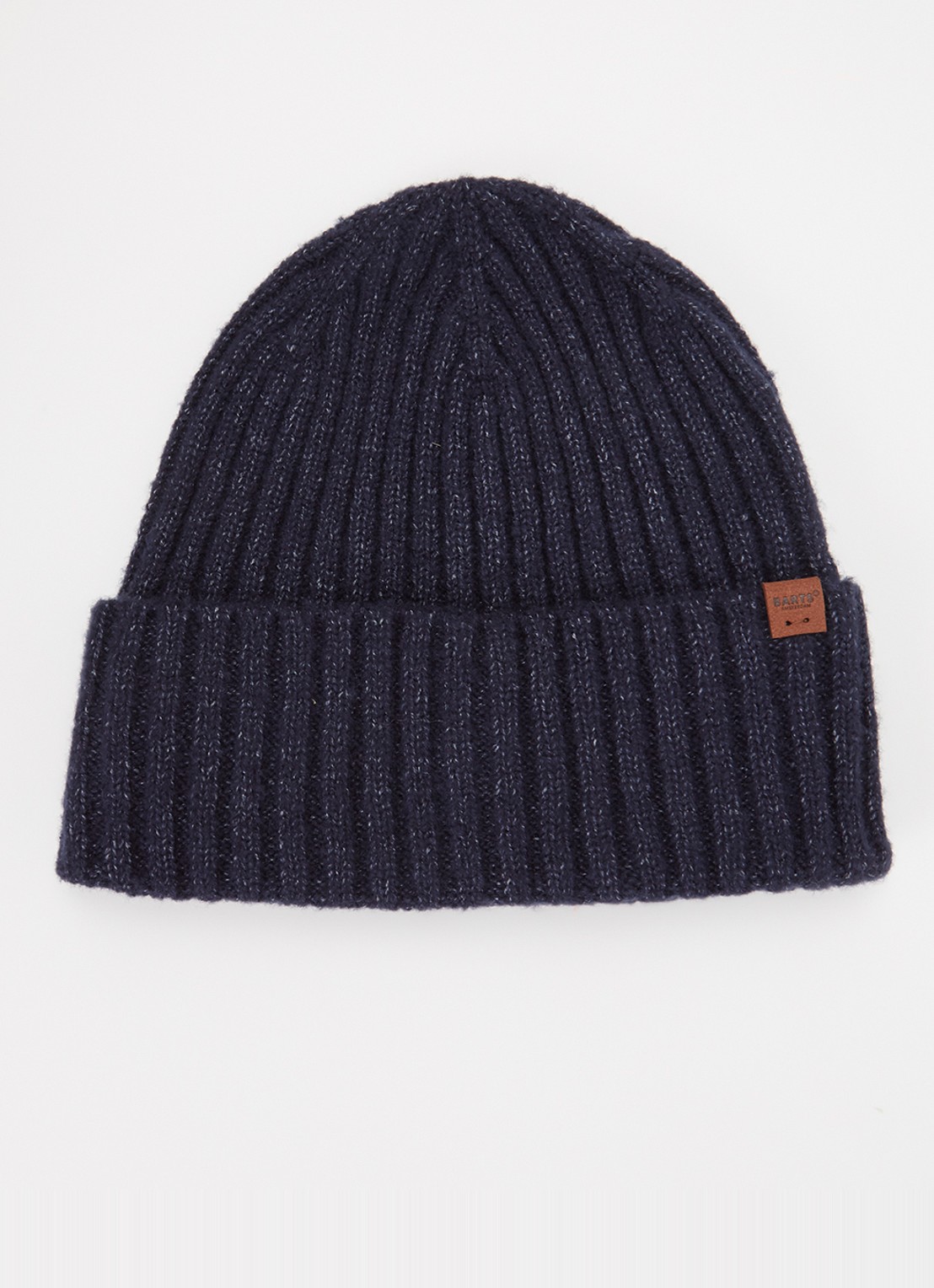Barts Wyoni ribgebreide muts met logo - voorkant donkerblauw
