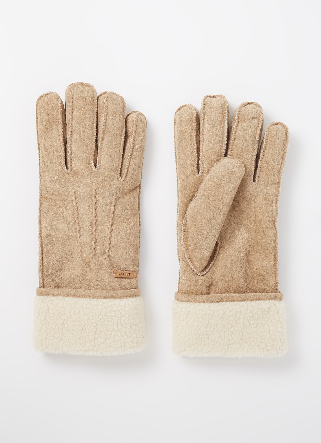 Barts YOKAM Handschoenen met teddy voering - voorkant donkerbeige