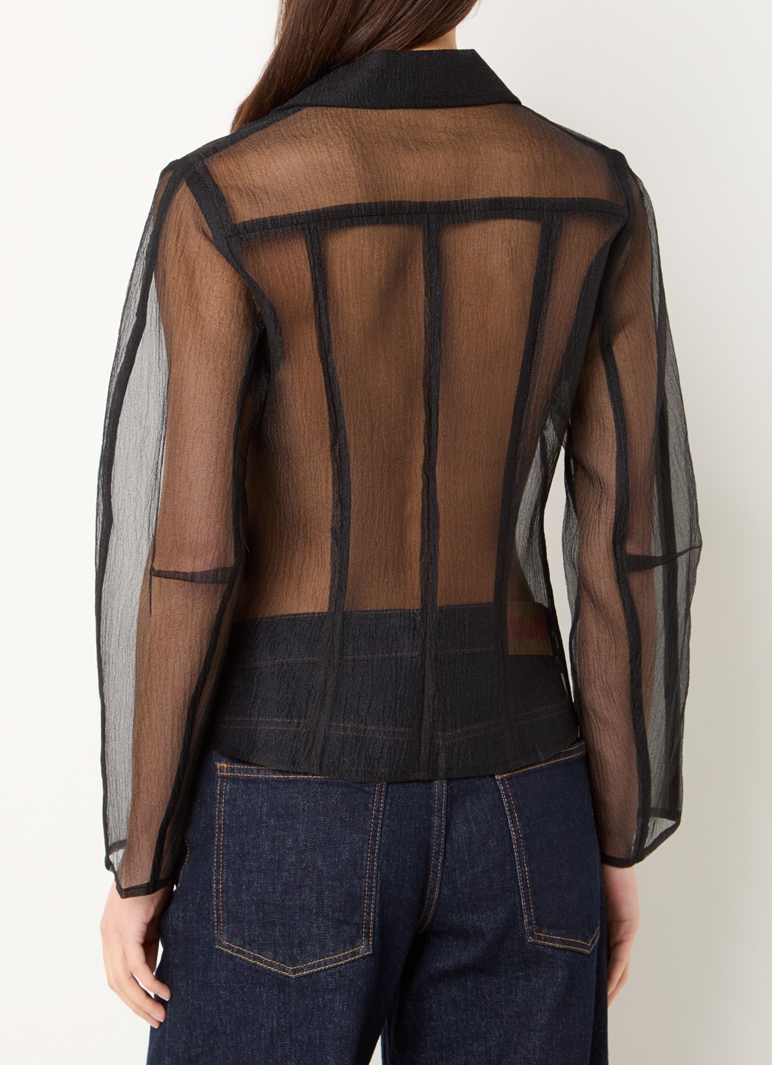 Baum und Pferdgarten Belottie semi-transparante blouse met opgestikte zakken - achterkant zwart