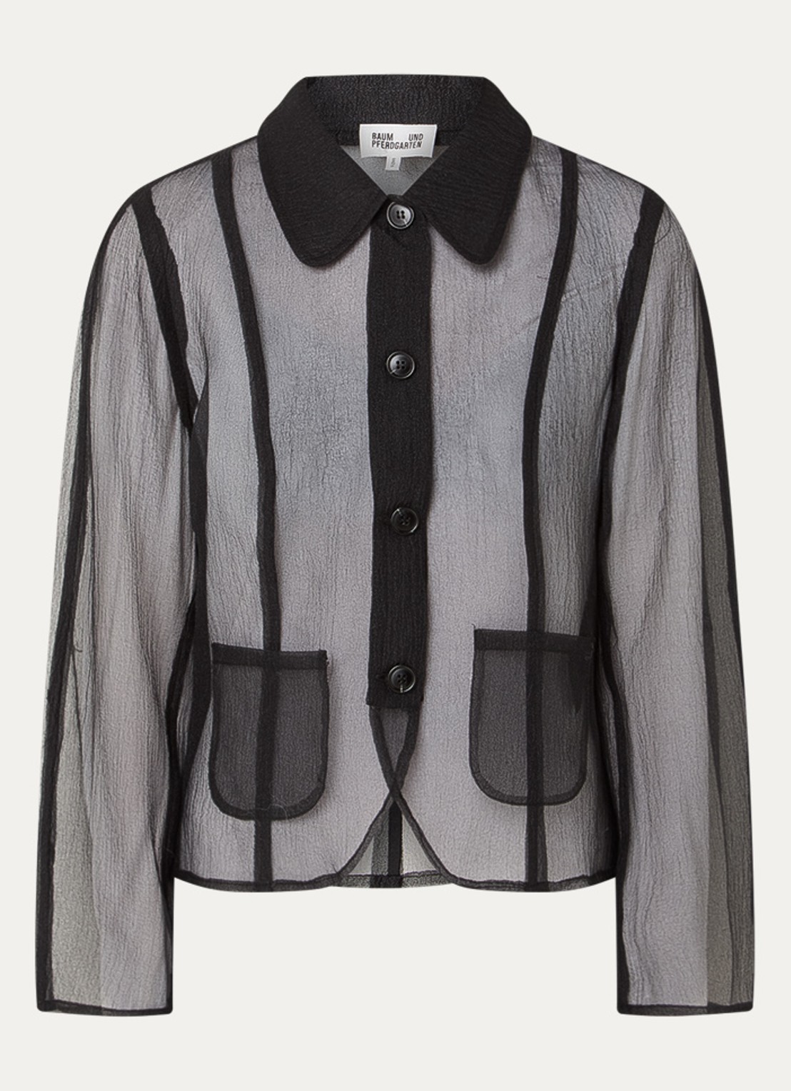 Baum und Pferdgarten Belottie semi-transparante blouse met opgestikte zakken - voorkant 3 zwart