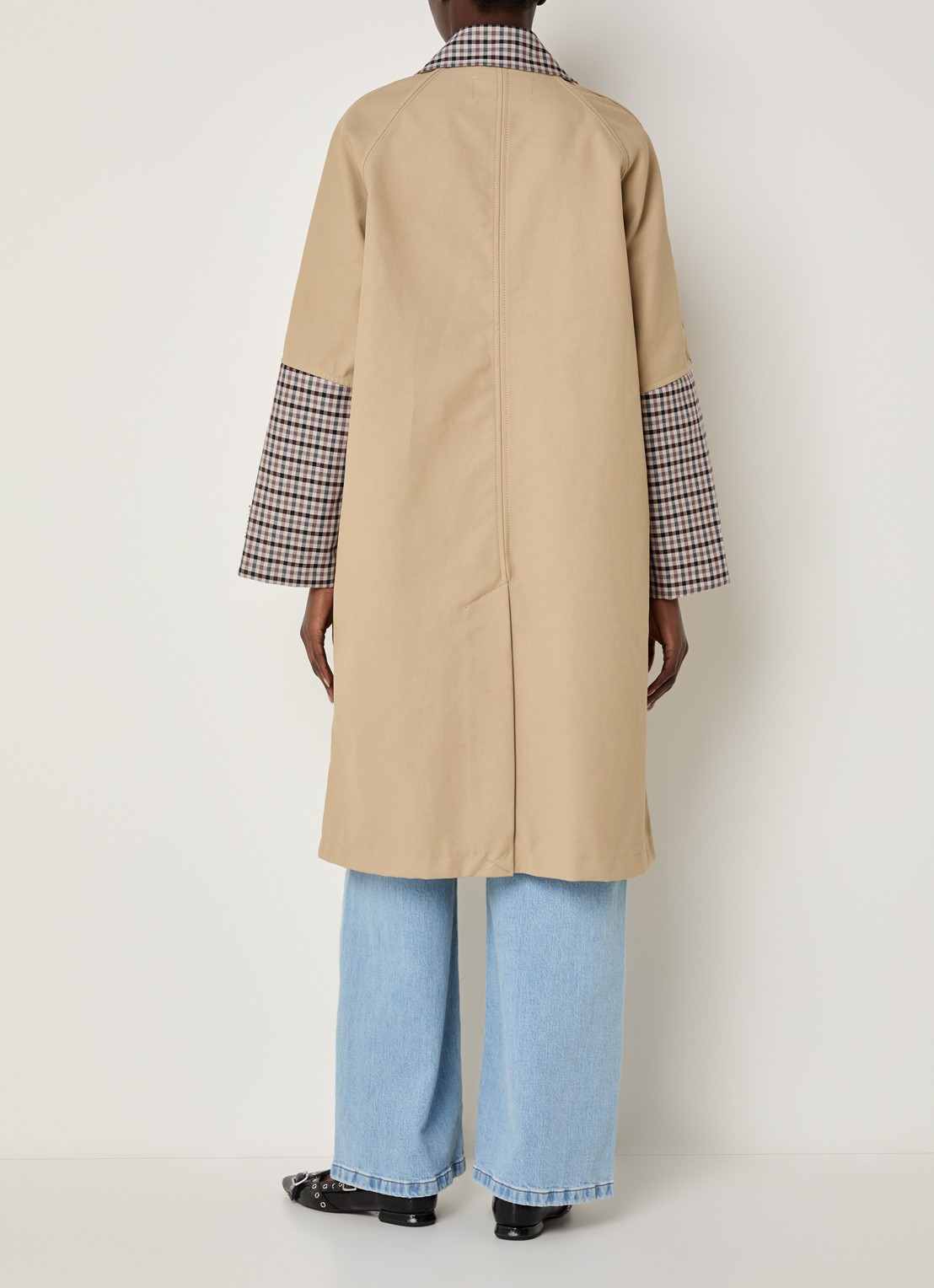 Baum und Pferdgarten Donnie trenchcoat met ruitdessin - achterkant 3 beige