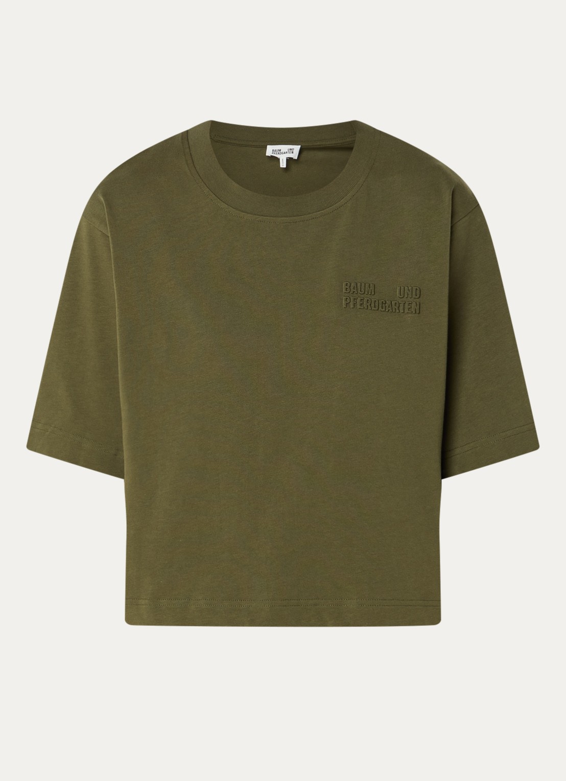 Baum und Pferdgarten Jiana T-shirt met 3D logoprint - voorkant groen