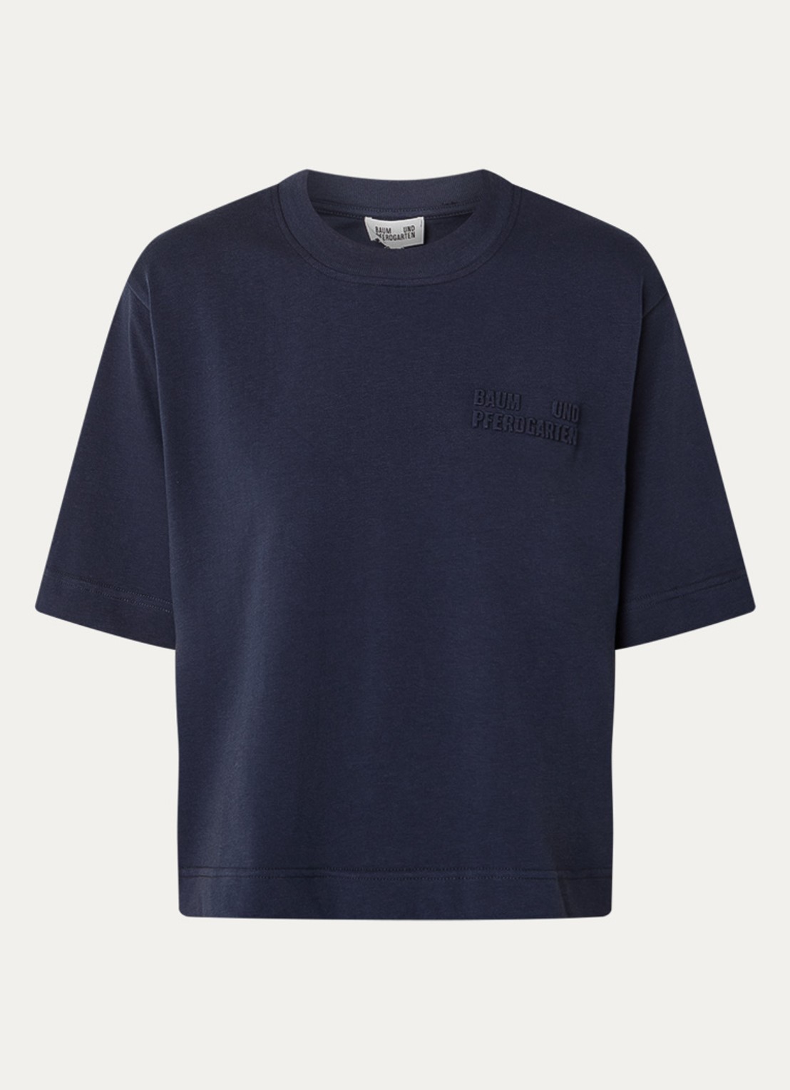 Baum und Pferdgarten Jiana T-shirt met 3D logoprint - voorkant donkerblauw