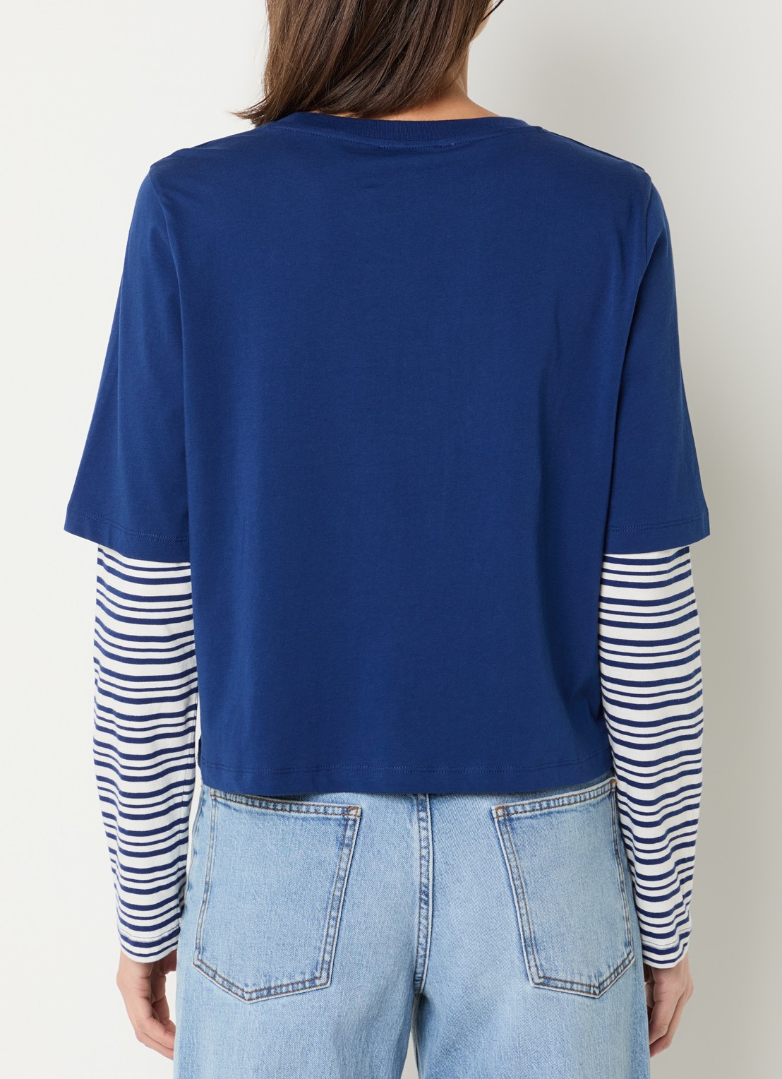 Baum und Pferdgarten Jolin longsleeve met streepprint en logo - achterkant 4 donkerblauw