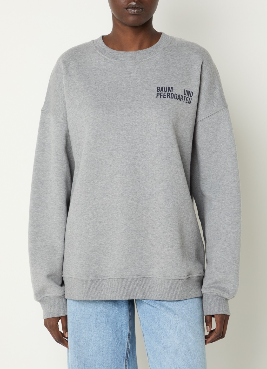 Baum und Pferdgarten Julle sweater grijs - detail grijsmele