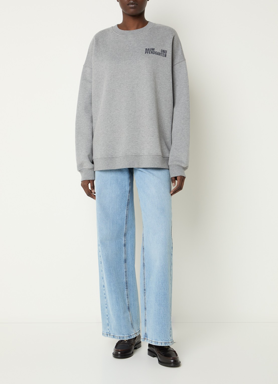 Baum und Pferdgarten Julle sweater grijs - voorkant 4 grijsmele