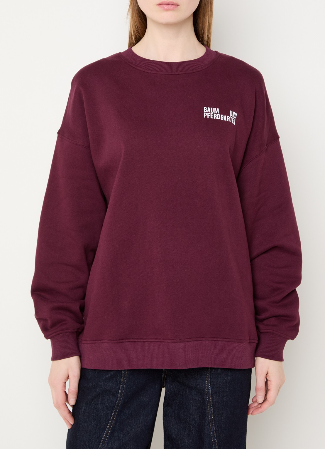 Baum und Pferdgarten Julle sweater met front- en backprint - achterkant 4 bordeauxrood