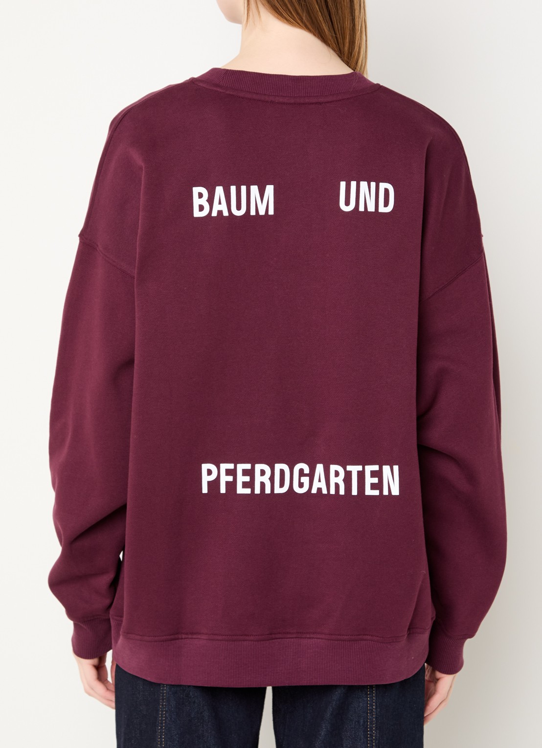 Baum und Pferdgarten Julle sweater met front- en backprint - detail 3 bordeauxrood